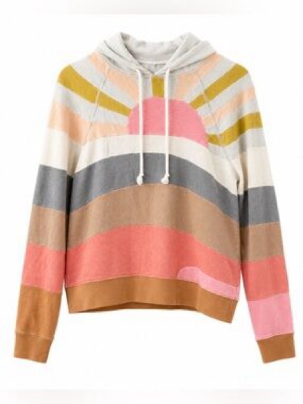 Faherty Soleil Stripe Cotton sunset Hoodie gorpcore size small